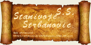 Stanivoje Štrbanović vizit kartica